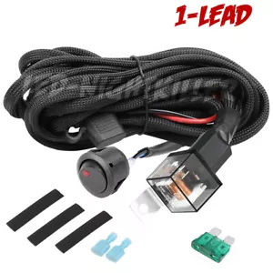 LED Work Light Bar Wiring Harness Kit Rock ON-OFF Switch 12V Relay Fuse CAR BOAT - Foto 1 di 13