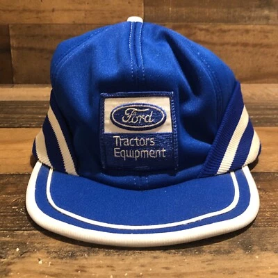 Gorra Ford vintage ajustada grande azul blanco oreja solapa hecha en EE. UU. años 80 - LEER Foto 1 de 4