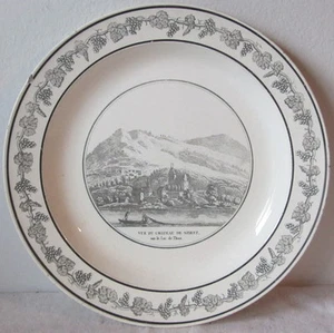 Antico piatto decorativo in ceramica di CREIL -Assiette - Castello di Spietz - Picture 1 of 1