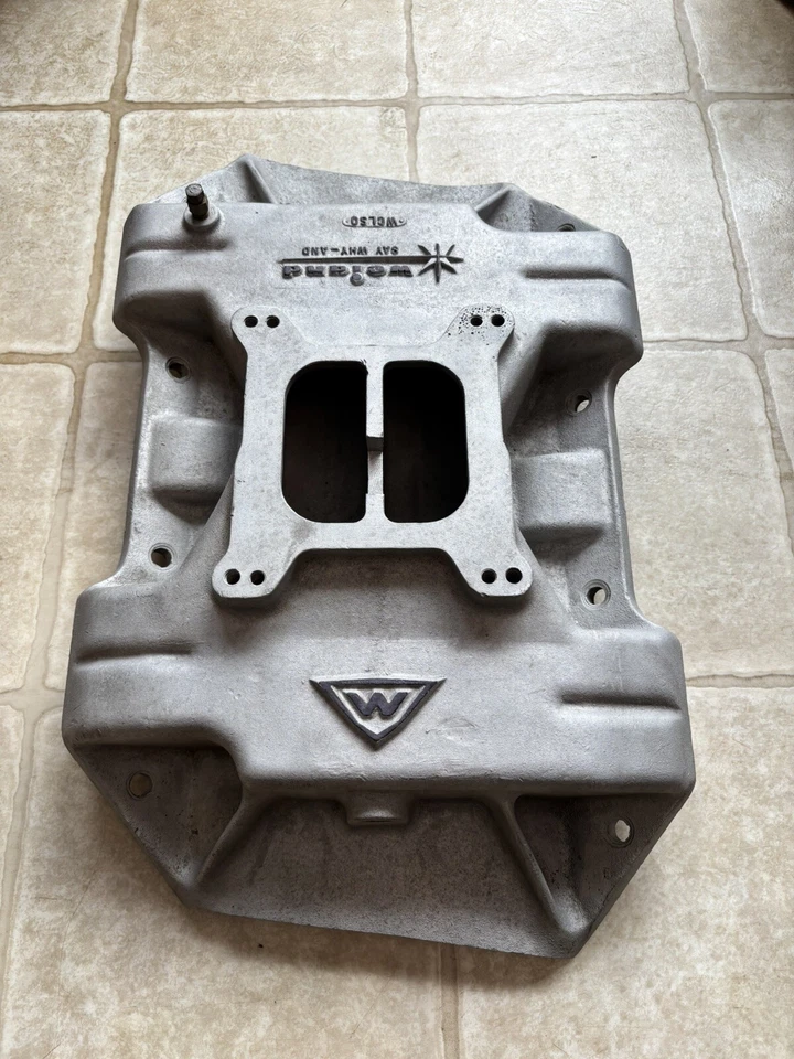 Vintage Rare Weiand Mopar 383 400 Low Deck B Block WCLSQ Intake Manifold Dodge - Image 1 of 4