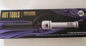 "Nuevo en caja - Varita de rizador profesional nano cerámica negra y blanca" Hot Tools - Imagen 1 de 5