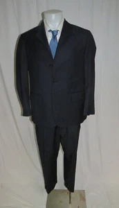 Brooks Brothers 1818 Madison Vitale Navy Striped Three Button Suit 40S - Picture 1 of 18