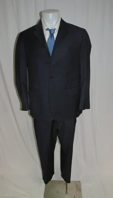 Brooks Brothers 1818 Madison Vitale Navy Striped Three Button Suit 40S - Image 1 of 4