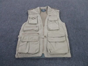 Woolrich Vest Adult L Beige Safari Fishing Hiking Cargo Pockets Hunting Men - Picture 1 of 11