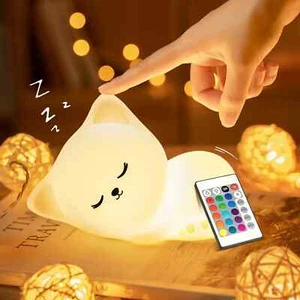Nachtlicht Kinder Nachtlicht Baby 16 Farben Fernsteuerung Stilllicht Dimmbar - Bild 1 von 8
