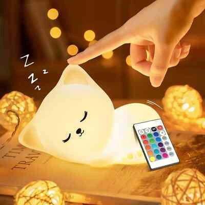 Nachtlicht Kinder Nachtlicht Baby 16 Farben Fernsteuerung Stilllicht Dimmbar - Bild 1 von 4