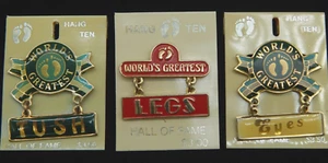 Funny VTG Hang Ten Signed World's Greatest Eyes, Legs & Tush Pin Brooch (EF815) - Picture 1 of 12