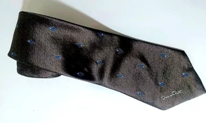 Vintage Oscar de la Renta Men's Brown Silk Tie with original tags NEVER WORN - Picture 1 of 4
