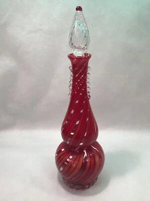 FRATELLI TOSO SWIRLS DECANTER MURANO GLASS HAND BLOWN VENETIAN VINTAGE - Image 1 of 4