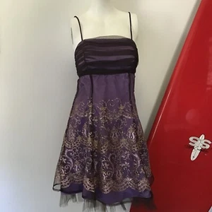 Morgan 4 Ever purple & gold Glitter Prom Party Strappy Dress - Women’s Size 9/10 - Picture 1 of 2