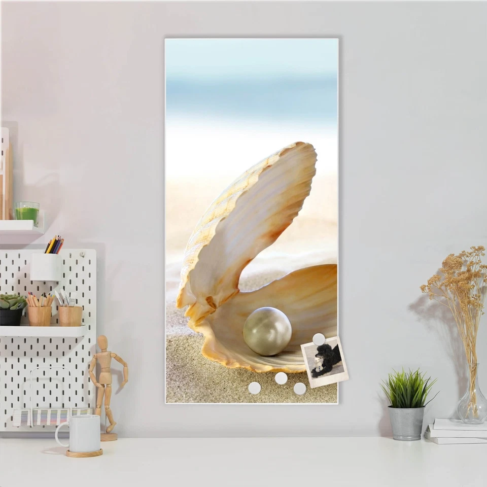 banjado Design Magnetwand aus Metall Motiv Pinnwand Magnettafel Perlenmuschel - Bild 1 von 1