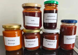 Marmelade schwarze und rote Johannisbeer/Kürbis-Orange/Zwetschge auch mit Zimt - Bild 1 von 2