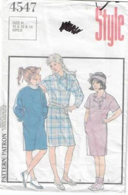 C78 STYLE 4547: GIRL'S DRESS SIZE 10-14 SEWING PATTERN - Image 1 of 2
