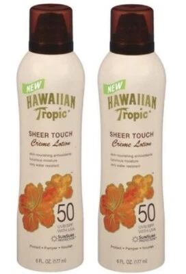 2 ORIGINAL HAWAIIAN TROPICAL SPF 50 PROTECTOR SOLAR TÁCTIL TRANSPARENTE SPRAY ENVÍO GRATUITO EE. UU. Foto 1 de 2