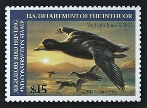 RW69 "BLACK SCOTERS" $15.00 FEDERAL DUCK STAMP MNH - Picture 1 of 2
