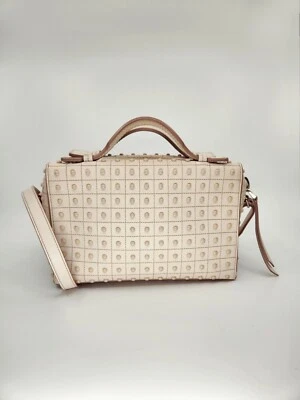 TOD’S Don Bauletto Gommini Studded Box Bag Beige Leather Crossbody - Image 1 of 4