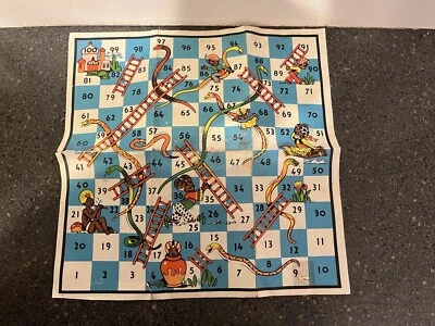 Juego de viaje vintage de serpientes y escaleras mini dados juego para niños Foto 1 de 4