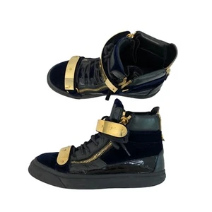 Giuseppe Zanotti Coby High-Top Sneakers Mens Size 40 EU / 7 US Gold 7663 Italy - Picture 1 of 19