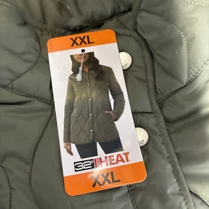 32 DEGREES Heat Quilted Waterproof Snap Lightweight Jacket Tea Leaf Green XXL - Picture 1 of 2