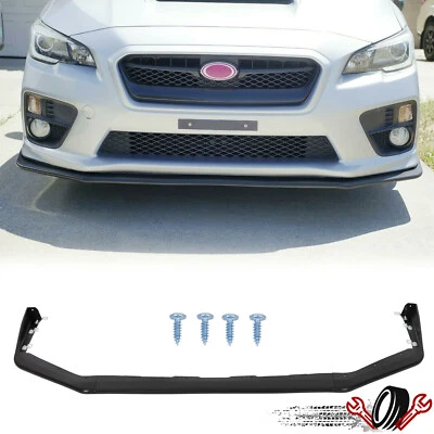 For 15-2021 Subaru WRX STI Sedan V-Limited Style Front Bumper Lip Spoiler Black Foto 1 de 4