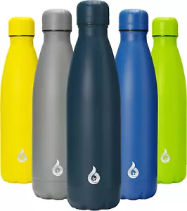 Insulated Water Bottle 17Oz Stainless Steel Water Bottles Dishwasher Safe,Navy B - Picture 1 of 6