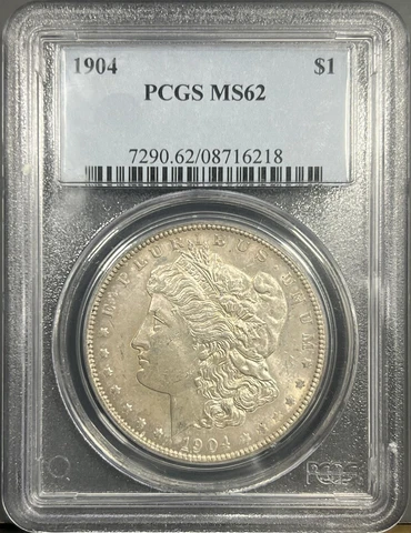 1904 PCGS MS62 Morgan Silver Dollar $1 - Old Blue Holder Better Date Cover
