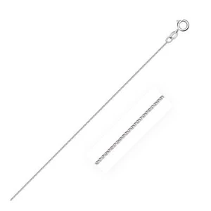 14k White Gold Diamond Cut Round Wheat Chain (0.60 mm) - Picture 1 of 4