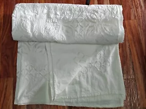 Indian applique Tan-Work Organdy Cut-Work White Bedding Bedspread,Throw,Cover - Picture 1 of 9