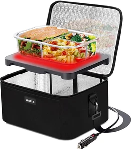 Portable Oven Electric Lunch Box Food Heater - 12V/24V 2-In-1 Car Food Warmer, H - Picture 1 of 12