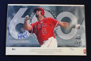 Stampa litografica Albert Pujols 11" x 17" firmata commemorativa 600 Homerun Club - Foto 1 di 7