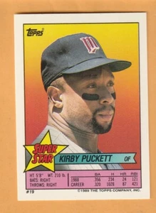 Kirby Puckett Minnesota Twins 1989 Topps Sticker Backs #19 HOF 12J - Bild 1 von 2