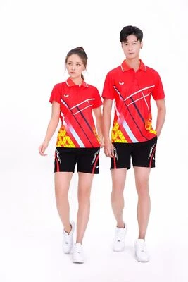 Nuevo Adulto Niño Mariposa Tenis de Mesa Camiseta y Pantalones Cortos Traje Deportivo Secado Rápido Foto 1 de 3