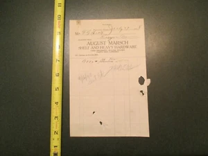 August Marsch Shelf Heavy Hardware Wabasha Minnesota MN factura membrete 1015 - Imagen 1 de 1
