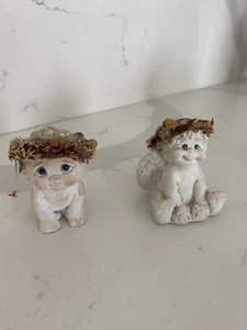 Lot of 2 Mini Dreamsicles Figurine Adorable Cherub Blue Eyed Angel Super Cute - Picture 1 of 4