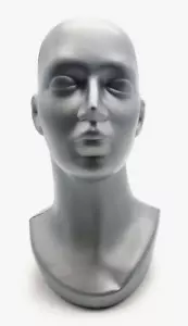 Hartkunststoff Schaufensterpuppe Kopf Dummy graue Farbe Mütze GASMASKE Display - Bild 1 von 7