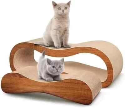 2 in 1 Cat Scratcher Cardboard Lounge Bed, Cat Scratching Board - Image 1 of 4