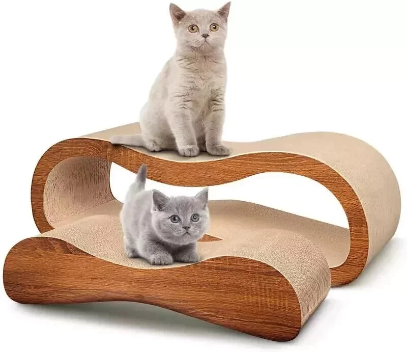 2 in 1 Cat Scratcher Cardboard Lounge Bed, Cat Scratching Board - Image 1 of 4