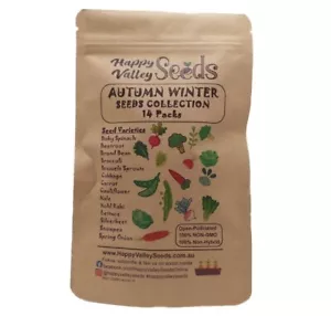 MIXED AUTUMN WINTER 1500+ VEGETABLE SEEDS HEIRLOOM 14PKS 14 TYPE Cold Temperate - Picture 1 of 12