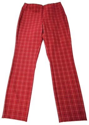 Rag & Bone Womens Simone Pant Size 4 Red Plaid Crop Elastic Waist - Image 1 of 4