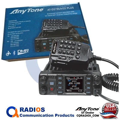 Transceptor de radio móvil AnyTone AT-D578UVIII Plus BT GPS DMR digital analógico Foto 1 de 4