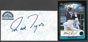 Rene Reyes ( Debut 2003 ) COLORADO ROCKIES  SIGNED AUTOGRAPH AUTO 3x5 INDEX COA - Picture 1 of 1