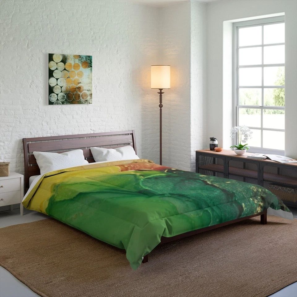 Edredom arte nebulosa abstrata inspirado na galáxia: design exclusivo para decoração de quarto - Imagem 1 de 1