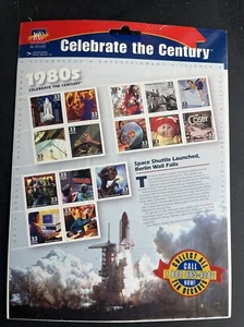 USPS Stamps CELEBRATE THE CENTURY-Space Shuttle Launch, Berlin Wall Falls 1980's - Picture 1 of 2