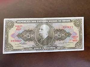 Banknote Banknote Money BRASILIEN BRASIL BRAZIL 5 CRUZEIROS Scanzustand 617 - Bild 1 von 1