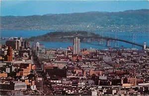 Postal San Francisco Oakland Bay Bridge California CA vista aérea - Imagen 1 de 2