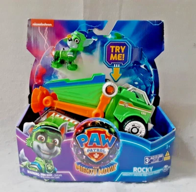 PAW Patrol Rocky Figura Poderosa Película Camión Reciclador con Luces Sonidos Nuevo en Caja Foto 1 de 4