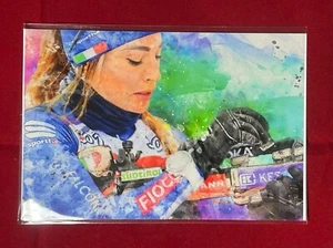 Dorothea Wierer Olympiasieger 4x6 Skizze Fotodruck John Rudolph signiert V2 - Bild 1 von 1