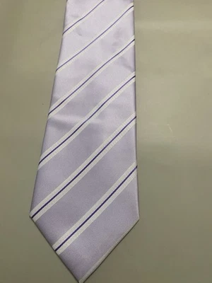 Corbata para hombre, hecha en ITALIA por ANGELO ROSSI/lavanda con rayas diagonales Foto 1 de 4
