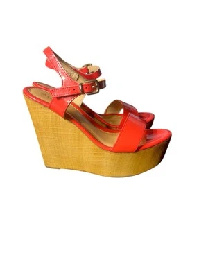 Sandalias Aldo para mujer punta abierta plataforma tacón de cuña coral tostado zapatos talla 37,5 7 Foto 1 de 4