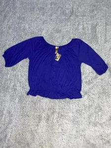 NWT Miss Tina By Tina Knowles Electric Blue 3/4 Sleeves Women’s Top Size XL - Picture 1 of 14